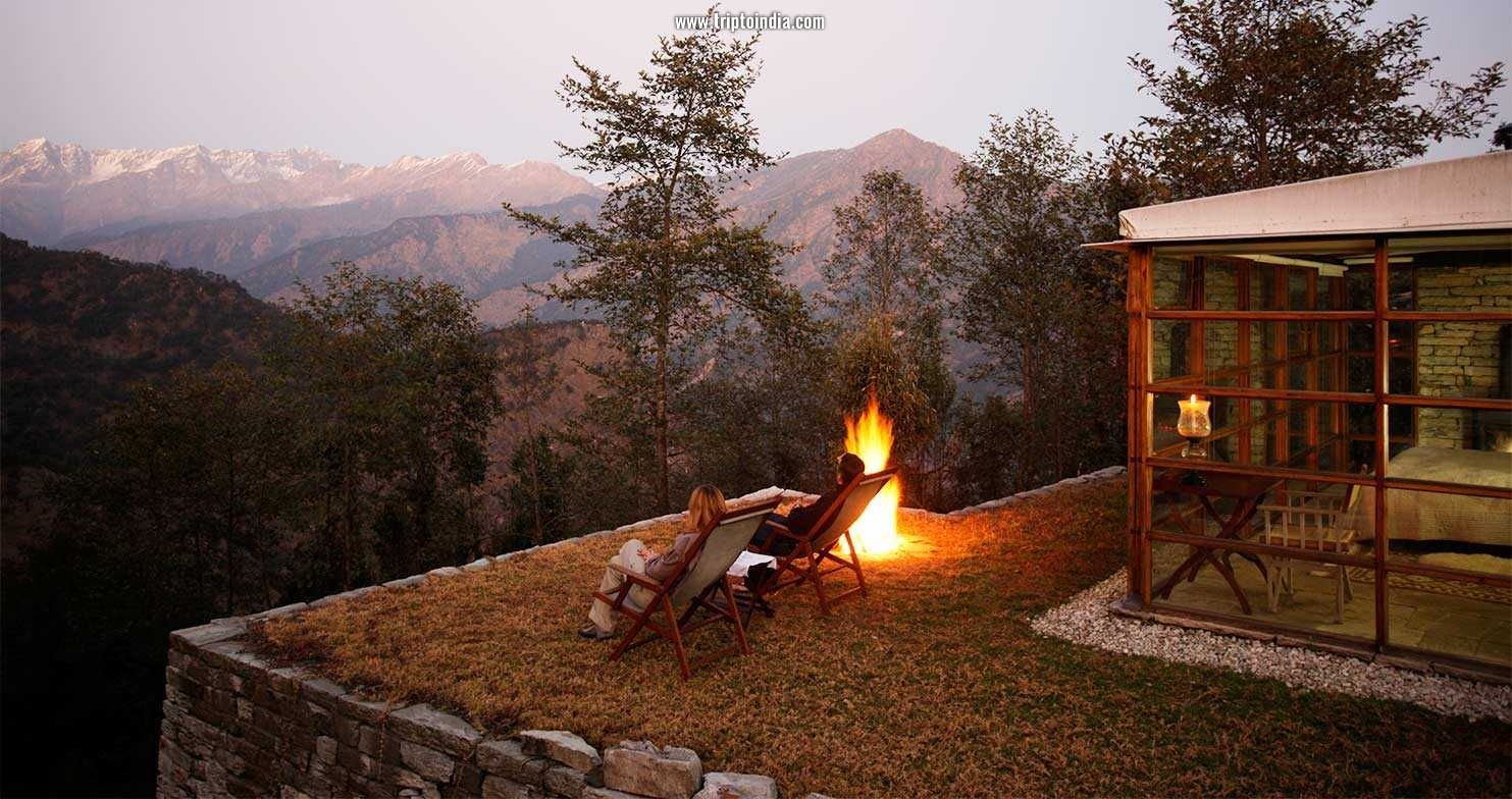 Dusk from a private terrace.