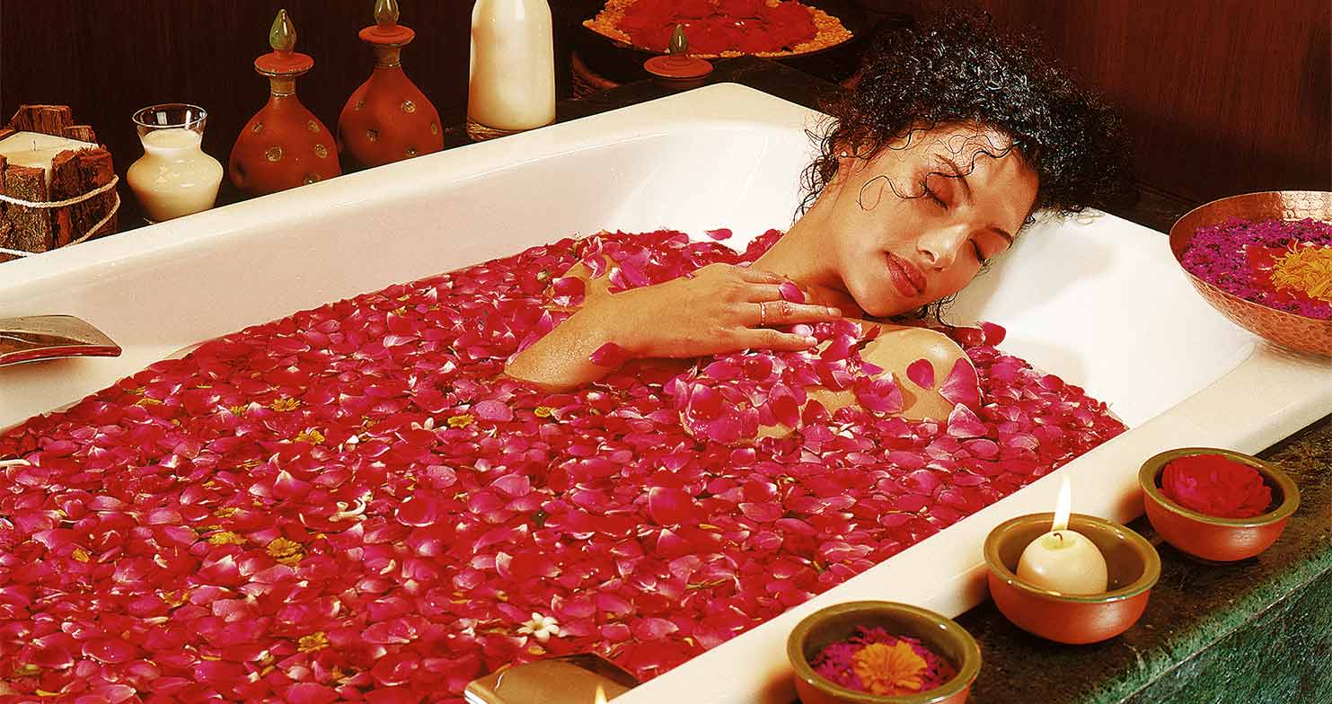 Rose petal bath