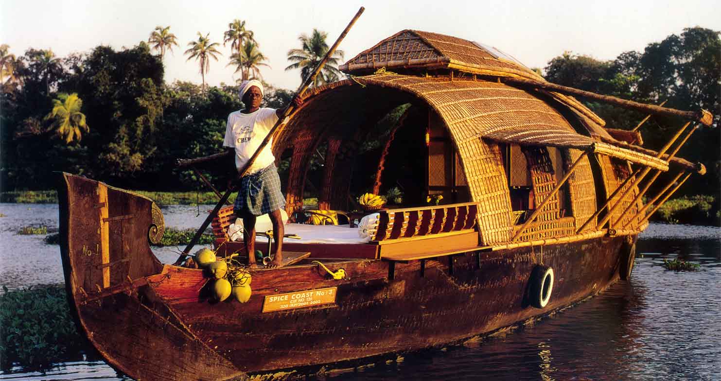 A traditional houseboat